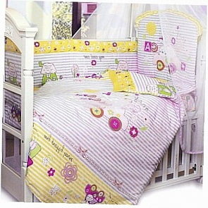 Комплект в кроватку – Cool Car, 7 предметов, розовый (Золотой Гусь, 1246-z)