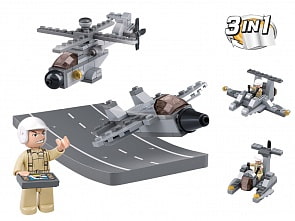 Конструктор – Армия: самолет и вертолет с фигуркой, 104 детали (Sluban, M38-B0537H)