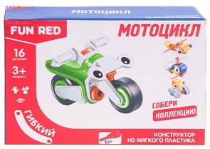 Гибкий конструктор – Мотоцикл, 16 деталей (Fun Red, FRCF001-M)