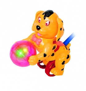 Каталка на палочке - Весёлая собачка, свет и звук (Проф-Пресс, И-0475)