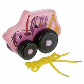 Деревянная каталка - Синий трактор – Мила, 12 см (Буратино, KCT03)