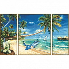 Раскраска по номерам Триптих Южное море, 50х80 см. (Schipper, 9260693)