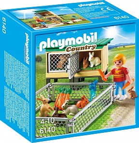 Игровой набор из серии Ферма: Вольер и клетки с кроликами (Playmobil, 6140pm)