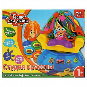 Набор Студия Красоты с креслом и манекеном теста для лепки 4 цветов (MultiArt, В1600751-PD)
