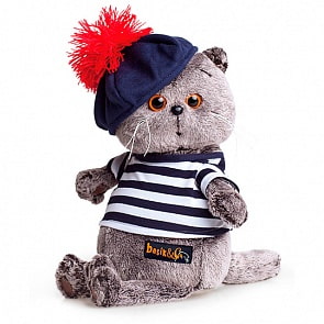 Мягкая игрушка – Басик в тельняшке и берете (Budi Basa, Ks19-010)