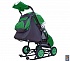 Санки-коляска Snow Galaxy - City-1-1 - Серый Зайка, цвет зеленый на больших надувных колесах, сумка, варежки  - миниатюра №4