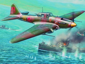 Сборная модель - Советский штурмовик Ил-2 с пушками НС-37 (ZVEZDA, 7286з)