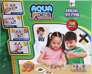 Набор для творчества из серии Aqua Pixels - Наша ферма, 780 квадратных бусин (1toy, Т13068)