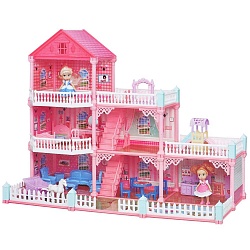 Дом для кукол с мебелью, куклами и аксессуарами (B1852428) - миниатюра