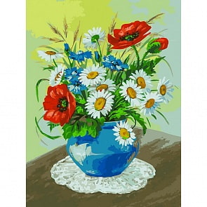 Раскраски по номерам - Полевой букетик, размер 30 х 40 см (Белоснежка, 154-AS)