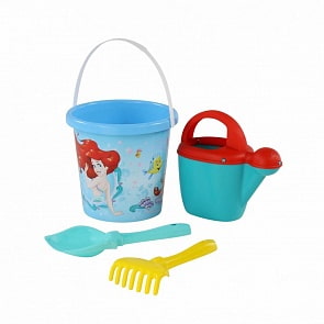 Набор Disney Русалочка №1: ведро с наклейкой, лопатка №5, грабельки №5, лейка №10 (Полесье, 65926)