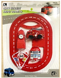 Заводная машинка на треке, 5 аксессуаров (Наша Игрушка, CM138-200)