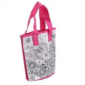 Сумочка для росписи с фломастерами и стразами – Цветы&Бабочки (MultiArt, ST-025-BTF)