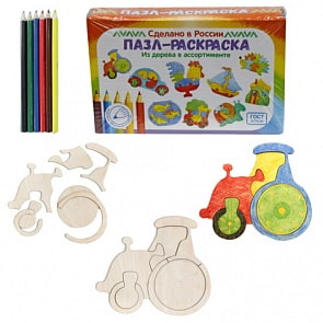 Развивающий пазл-раскраска - Трактор (Мастер игрушек, IG0108)