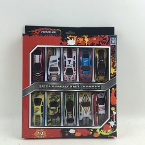 Набор металлических машинок Драйв стрит-рейс, фривил, 8 см, 10 штук (1toy, Т10343)