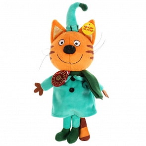 Мягкая озвученная игрушка - Три Кота - Компот в зимней одежде, 16 см (Мульти-пульти, V92662-16)