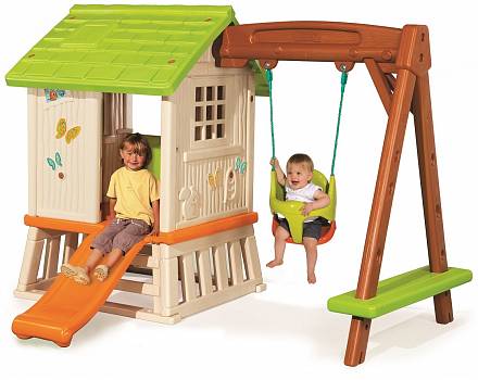 Лесной домик на опорах с качелями 2-в-1 и горкой Smoby 810601