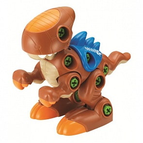 Детский конструктор - Динозавр с шуруповертом (коричневый) (Happy Kid, 4354T)