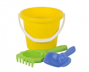 Песочный набор 3 предмета: ведро большое, грабли-ситечко, совок (Совтехстром, У863)