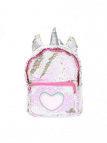 Рюкзак с пайетками Единорог Bright Dreams, серебряный с перламутром (Михи Михи, MM07580)