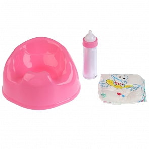 Набор для пупса: большой горшок, памперс, бутылочка (Карапуз, BAE01-S-RU)