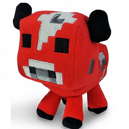 Мягкая игрушка Minecraft Baby cow - Детеныш грибной коровы, красный, 18 см 