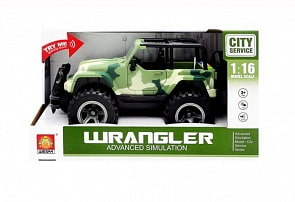 Джип инерционный, зеленый, свет и звук, 1:16 (Junfa, MY391A)