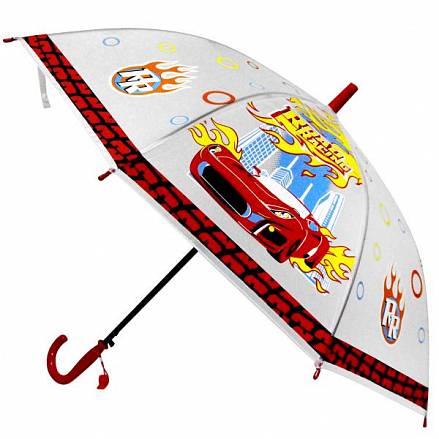 Зонт детский прозрачный со свистком - Ралли, диаметр 50 см 