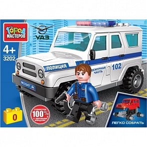 Конструктор УАЗ Hunter Полиция 51 деталь (Город мастеров, SB-3202)
