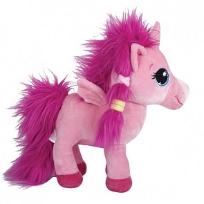 Единорог розовый с пушистой розовой гривой, 25 см (Gulliver, 7-53001)