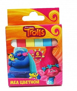 Мел цветной – Тролли, 6 штук (Centrum, 87544)
