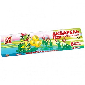 Акварель – Зоо, 6 цветов, без кисти (Луч, 19С1246-08)