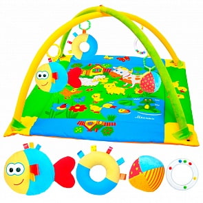 Коврик развивающий с дугами - Лужайка с рыбкой (Мякиши, 189 МЯКИШИsim)