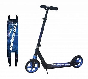 Самокат двухколесный Eco II, PU колеса, передние амортизаторы, складные ручки, подножка (Topgear, Т59504)