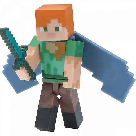 Фигурка Minecraft Alex with Elytra Wings, 8 см 