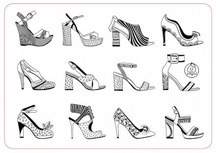 Коврик-раскраска – Аксессуары для девочек. Обувь. Маленький 