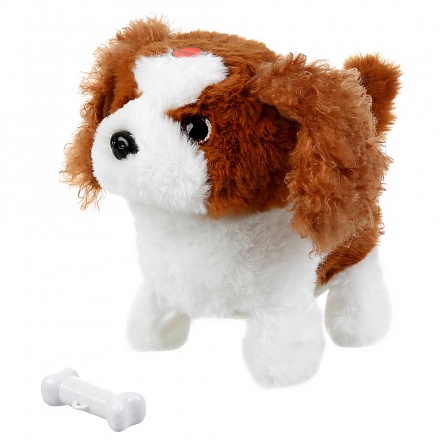 Интерактивный щенок – Джой, 16 см с косточкой, 8 функций 