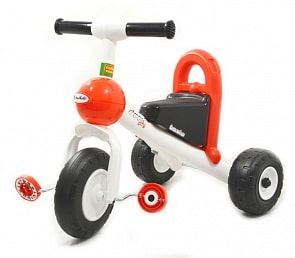 Трехколесный велосипед - Базик с ручкой и ремешком (Полесье, 46215)