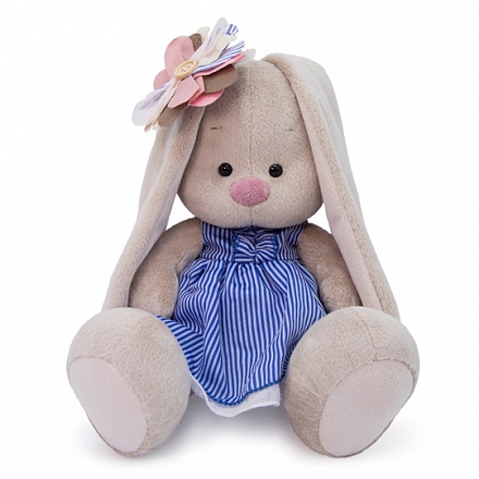 Мягкая игрушка – Зайка Ми с полосатым цветком, малый, 18 см 