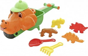 Набор №342: тачка - Малыш Дин, совок №10, грабли №10, 4 формочки (Полесье, 35721) (ассортимент)