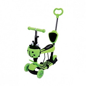 Самокат 3 колесный - Next, 3 в 1, управление наклоном, светящиеся PU колеса 120 и 100, ручка управления (Next, XK-M06-GREEN-2)
