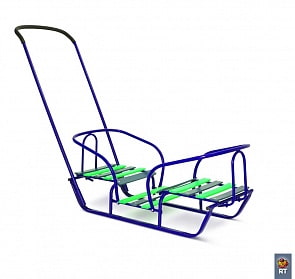 Санки детские для двойни Лучшие друзья, синие (RT, 2617RT)