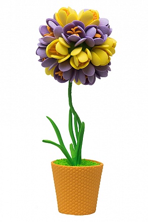 Набор для творчества топиарий - Крокусы фиолетовый, желтый, 15 см 