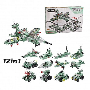 Конструктор - Армия 12 в 1, 576 деталей (Наша Игрушка, M633017)