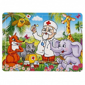 Макси-пазл Умные игры – К. Чуковский, Айболит, 12 деталей (Умка, 4690590121580)