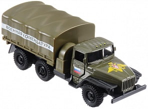 Машина металлическая инерционная – Урал - Военная Комендатура, 12 см (Технопарк,  SB-15-35-T2-WBsim)