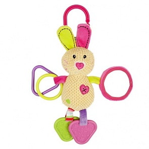 Подвеска с зеркальцем, прорезывателями и погремушками - Зайка Полли (Жирафики, 93675)