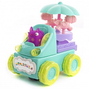 Музыкальная машинка - Кошечка Мяу, движение, свет, звук (Деревяшки, 18WC01)