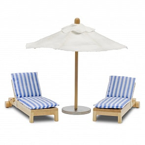 Набор мебели для домика - Шезлонги с зонтиком (Lundby, LB_60904800)