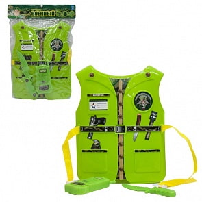 Костюм из серии Профи с жилетом – Военный, размер жилета 26 х 32 х 0,5 см. (1toy, Т10489)